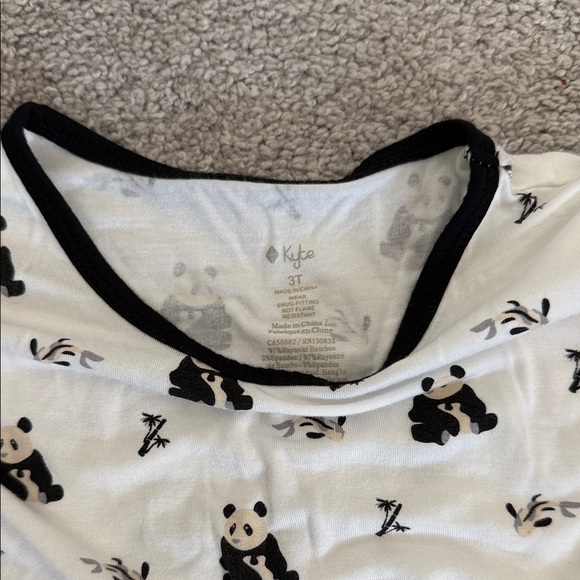 Kyte BABY Panda Print Kids Pajama Set - White and Black - Picture 2 of 2